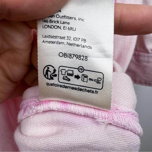 Free People Mad Love Denim Midi Dress Quartz Pink NEW Size XL Cotton Long Sleeve - Picture 6 of 7